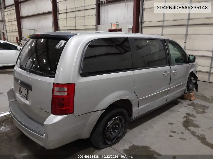 2010 Dodge Grand Caravan Se VIN: 2D4RN4DE6AR335148 Lot: 40653438