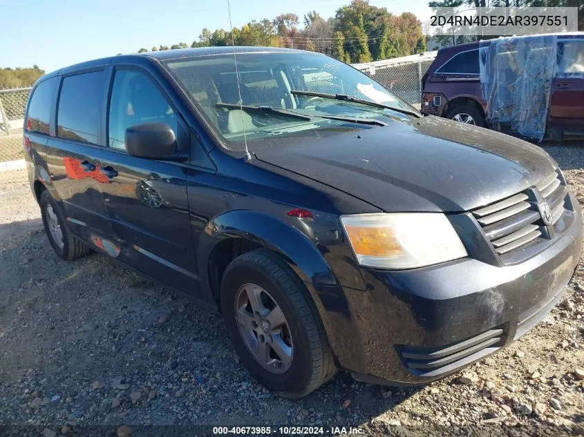 2010 Dodge Grand Caravan Se VIN: 2D4RN4DE2AR397551 Lot: 40673985