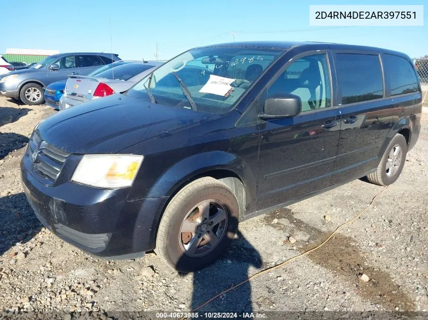 2010 Dodge Grand Caravan Se VIN: 2D4RN4DE2AR397551 Lot: 40673985