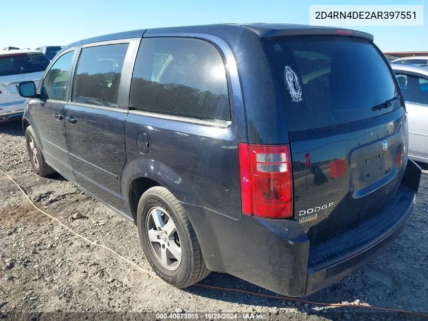 2010 Dodge Grand Caravan Se VIN: 2D4RN4DE2AR397551 Lot: 40673985