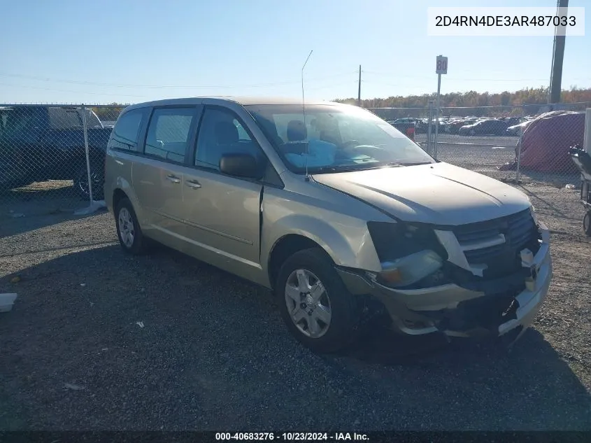 2010 Dodge Grand Caravan Se VIN: 2D4RN4DE3AR487033 Lot: 40683276