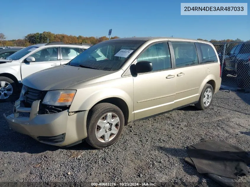 2010 Dodge Grand Caravan Se VIN: 2D4RN4DE3AR487033 Lot: 40683276