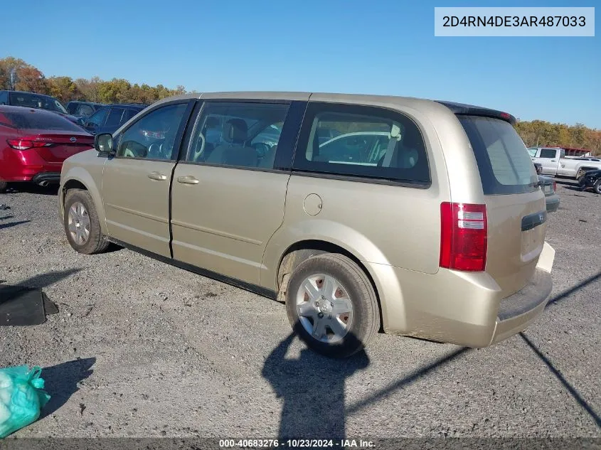 2010 Dodge Grand Caravan Se VIN: 2D4RN4DE3AR487033 Lot: 40683276