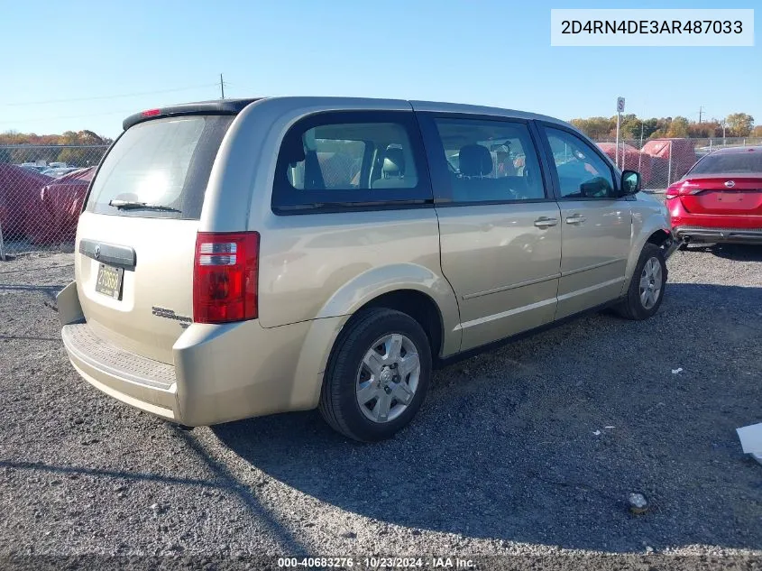 2010 Dodge Grand Caravan Se VIN: 2D4RN4DE3AR487033 Lot: 40683276