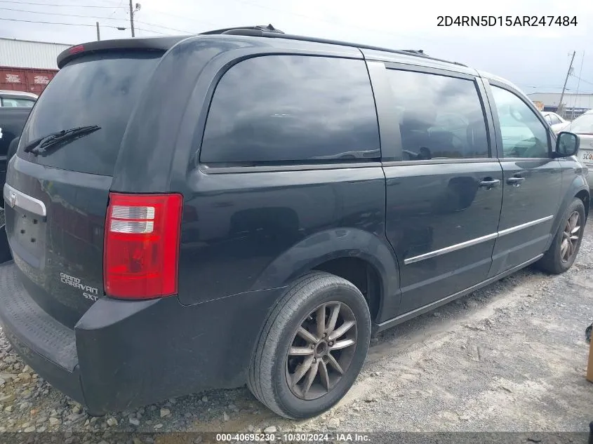 2010 Dodge Grand Caravan Sxt VIN: 2D4RN5D15AR247484 Lot: 40695230