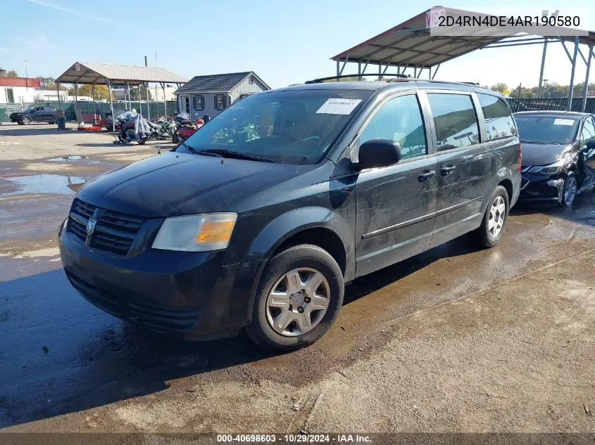 2010 Dodge Grand Caravan Se VIN: 2D4RN4DE4AR190580 Lot: 40698603