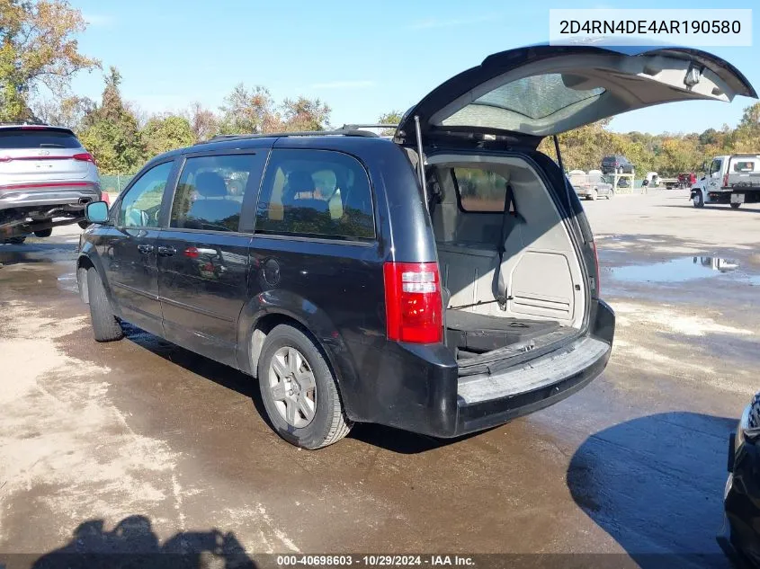 2010 Dodge Grand Caravan Se VIN: 2D4RN4DE4AR190580 Lot: 40698603