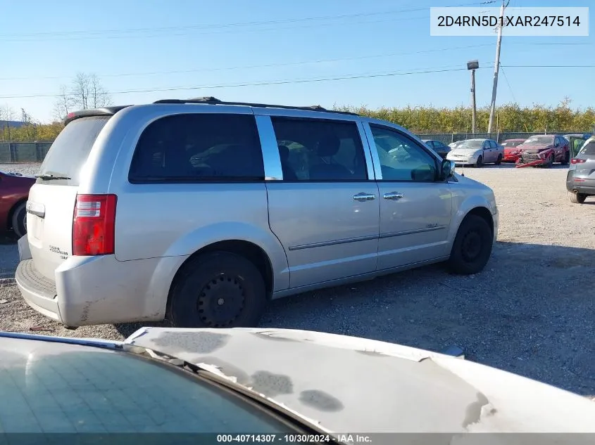 2010 Dodge Grand Caravan Sxt VIN: 2D4RN5D1XAR247514 Lot: 40714307