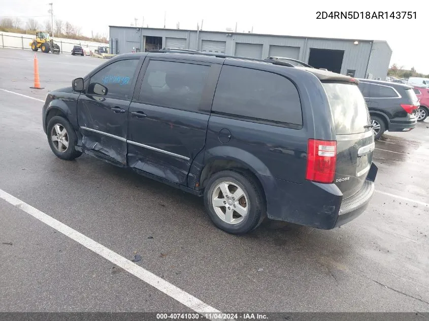 2010 Dodge Grand Caravan Sxt VIN: 2D4RN5D18AR143751 Lot: 40741030