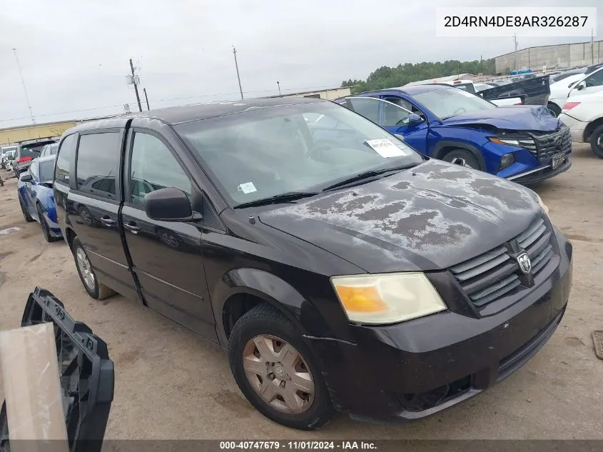 2010 Dodge Grand Caravan Se VIN: 2D4RN4DE8AR326287 Lot: 40747679