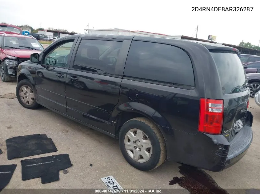 2010 Dodge Grand Caravan Se VIN: 2D4RN4DE8AR326287 Lot: 40747679