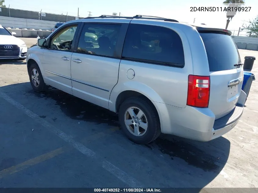 2010 Dodge Grand Caravan Sxt VIN: 2D4RN5D11AR190927 Lot: 40749252