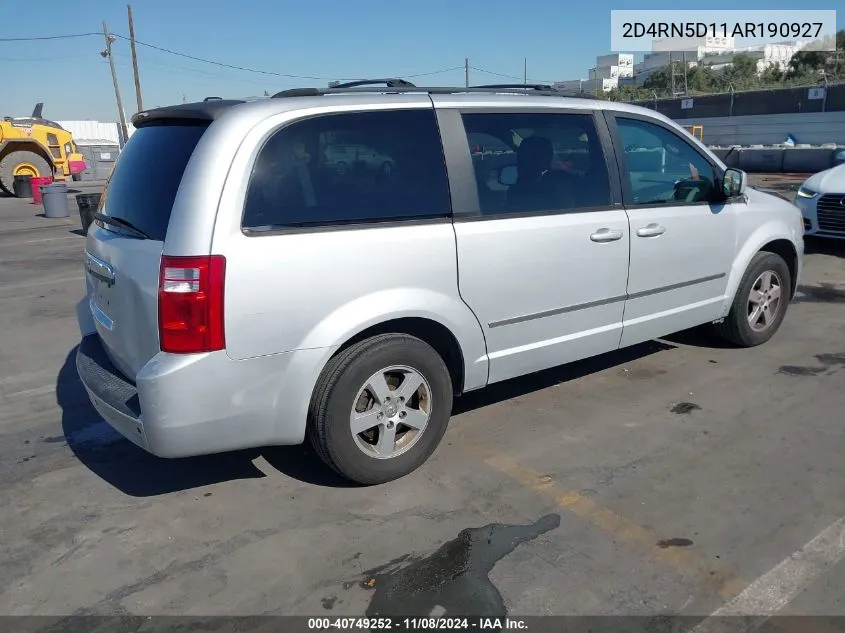 2010 Dodge Grand Caravan Sxt VIN: 2D4RN5D11AR190927 Lot: 40749252