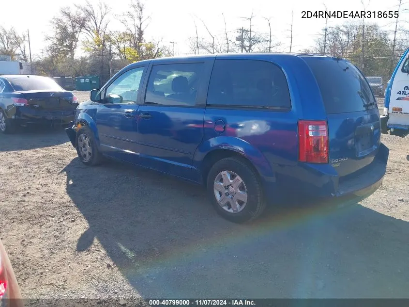 2010 Dodge Grand Caravan Se VIN: 2D4RN4DE4AR318655 Lot: 40799000