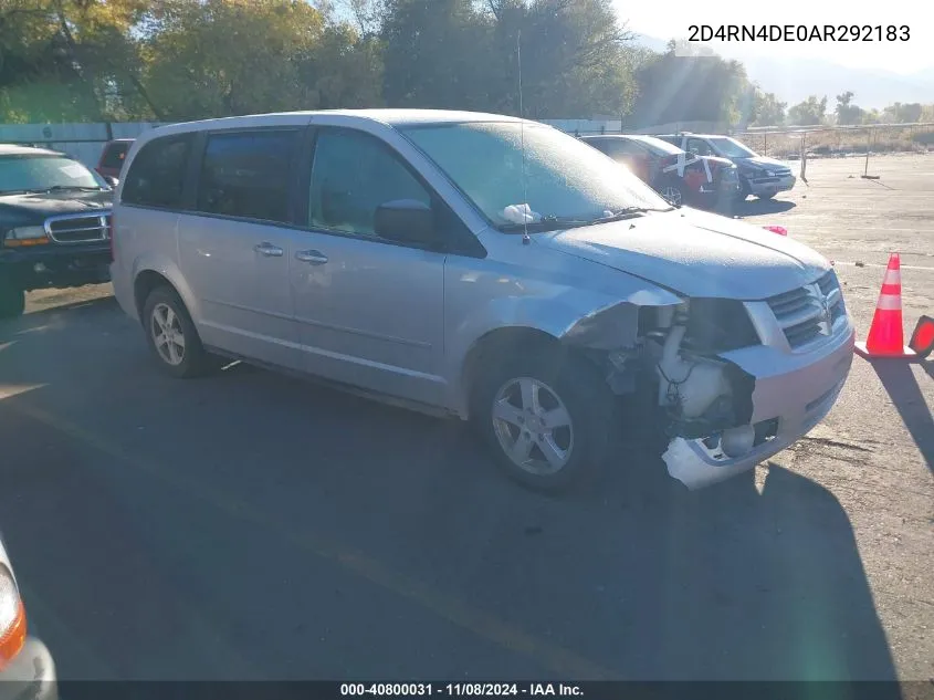 2010 Dodge Grand Caravan Se VIN: 2D4RN4DE0AR292183 Lot: 40800031