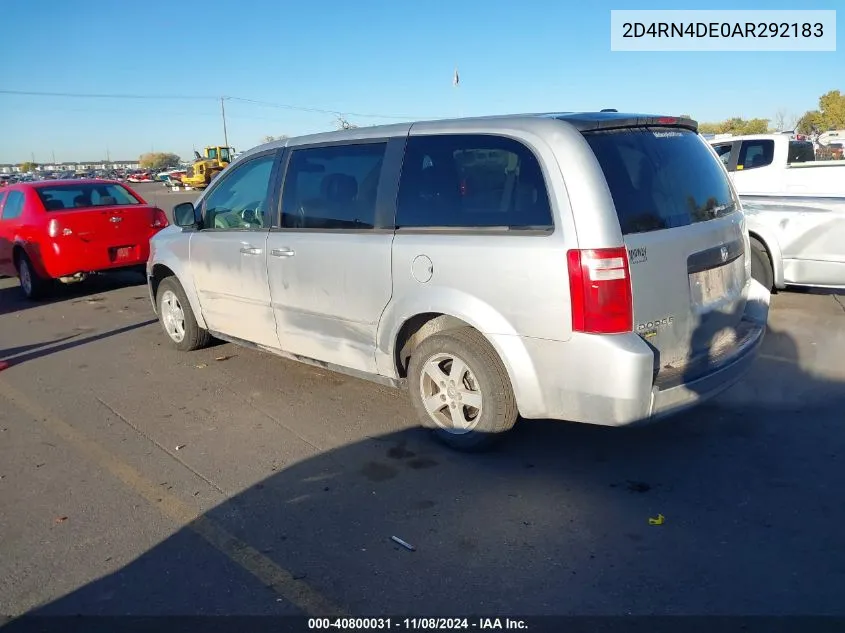 2010 Dodge Grand Caravan Se VIN: 2D4RN4DE0AR292183 Lot: 40800031