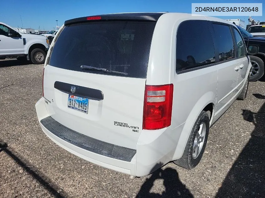 2010 Dodge Grand Caravan Se VIN: 2D4RN4DE3AR120648 Lot: 40887094