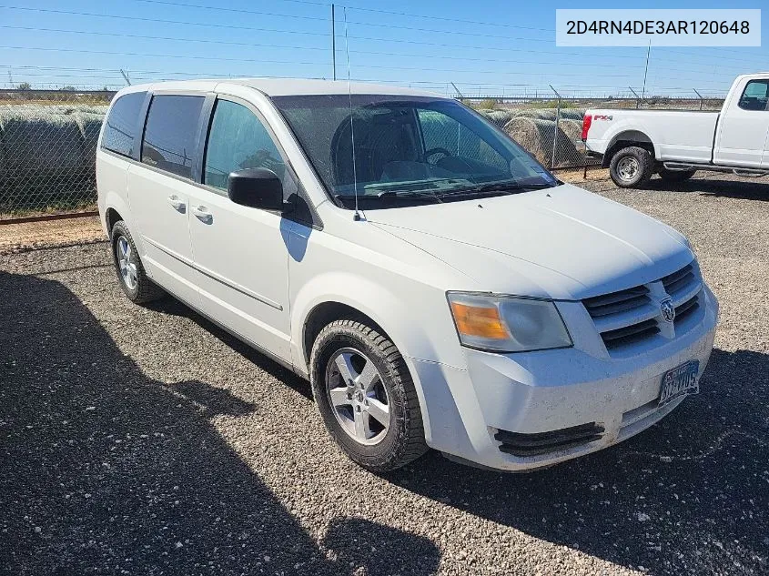 2010 Dodge Grand Caravan Se VIN: 2D4RN4DE3AR120648 Lot: 40887094