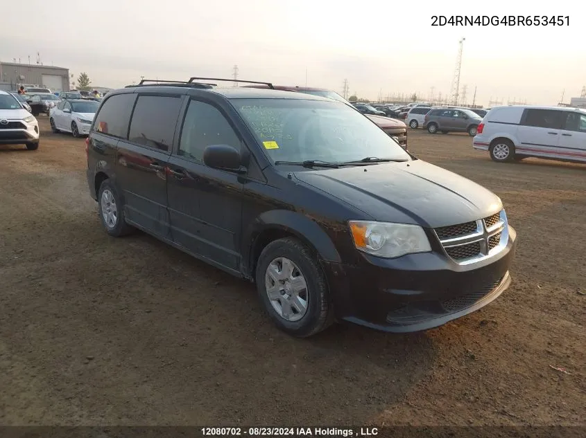 2011 Dodge Grand Caravan Se/Sxt VIN: 2D4RN4DG4BR653451 Lot: 12080702