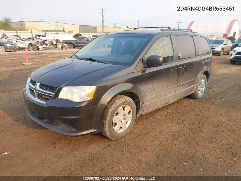 2011 Dodge Grand Caravan Se/Sxt VIN: 2D4RN4DG4BR653451 Lot: 12080702