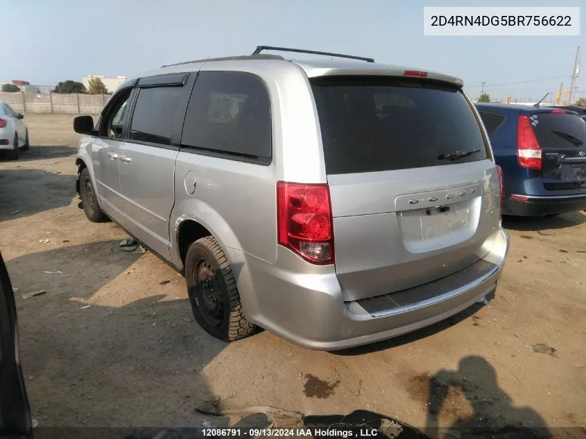 2011 Dodge Grand Caravan Se/Sxt VIN: 2D4RN4DG5BR756622 Lot: 12086791