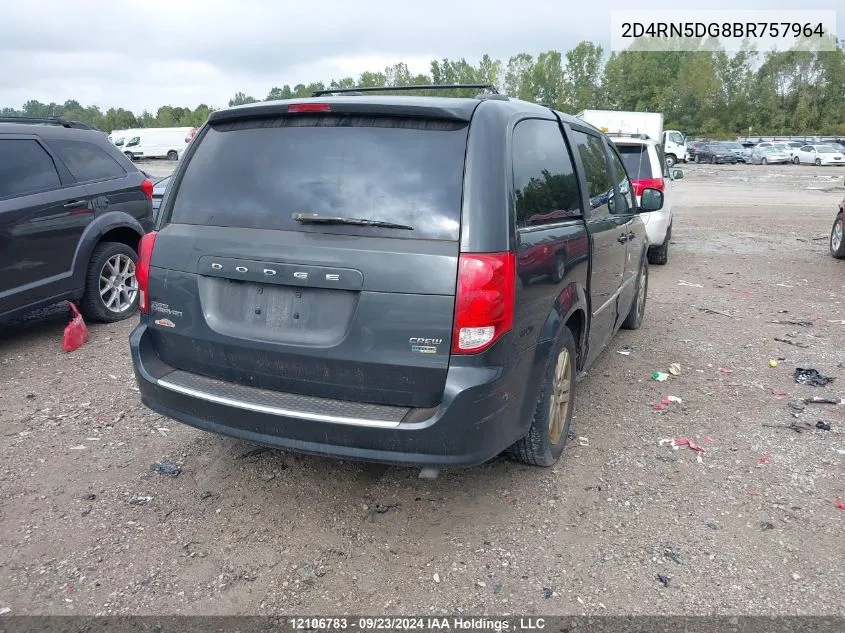 2D4RN5DG8BR757964 2011 Dodge Grand Caravan Crew