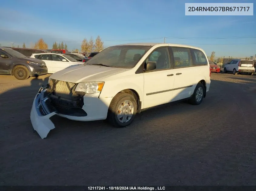 2011 Dodge Grand Caravan Express VIN: 2D4RN4DG7BR671717 Lot: 12117241