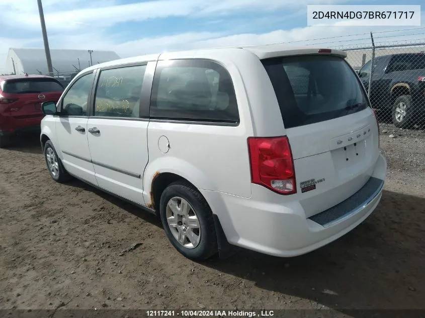 2011 Dodge Grand Caravan Express VIN: 2D4RN4DG7BR671717 Lot: 12117241