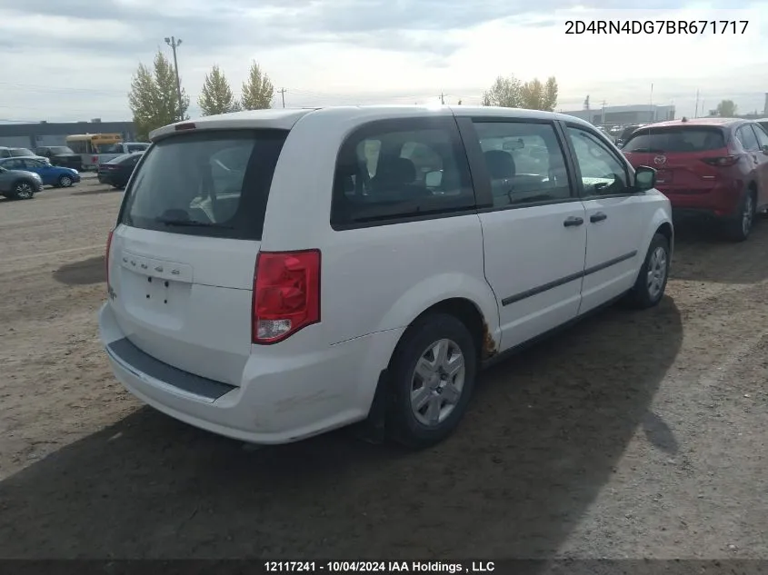 2011 Dodge Grand Caravan Express VIN: 2D4RN4DG7BR671717 Lot: 12117241