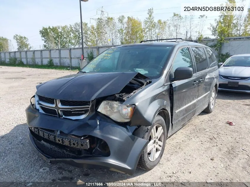 2011 Dodge Grand Caravan Crew VIN: 2D4RN5DG8BR763103 Lot: 12117666