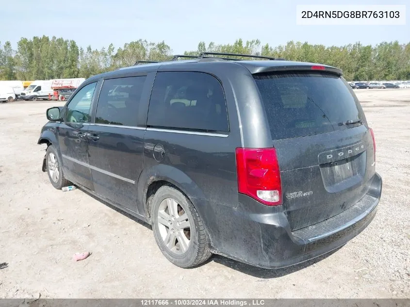 2011 Dodge Grand Caravan Crew VIN: 2D4RN5DG8BR763103 Lot: 12117666