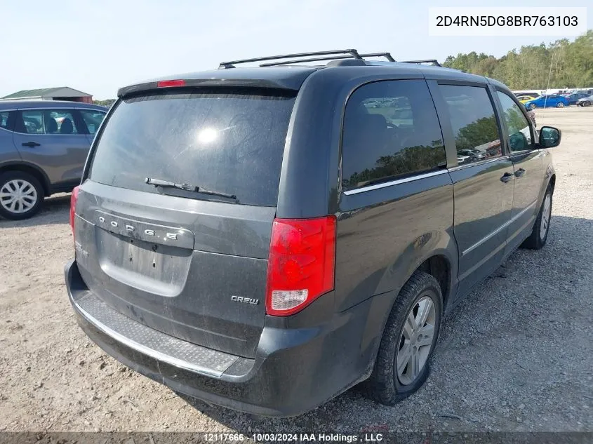 2011 Dodge Grand Caravan Crew VIN: 2D4RN5DG8BR763103 Lot: 12117666