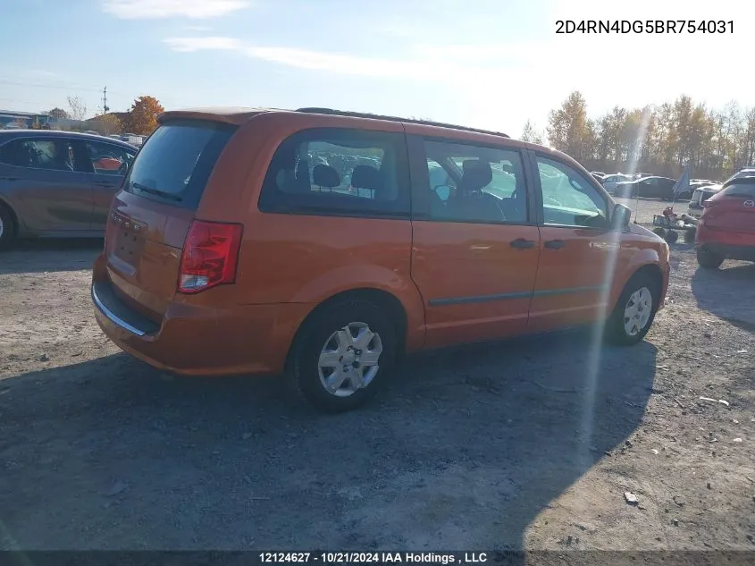 2D4RN4DG5BR754031 2011 Dodge Grand Caravan Se/Sxt