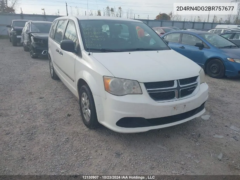 2011 Dodge Grand Caravan Se/Sxt VIN: 2D4RN4DG2BR757677 Lot: 12130907