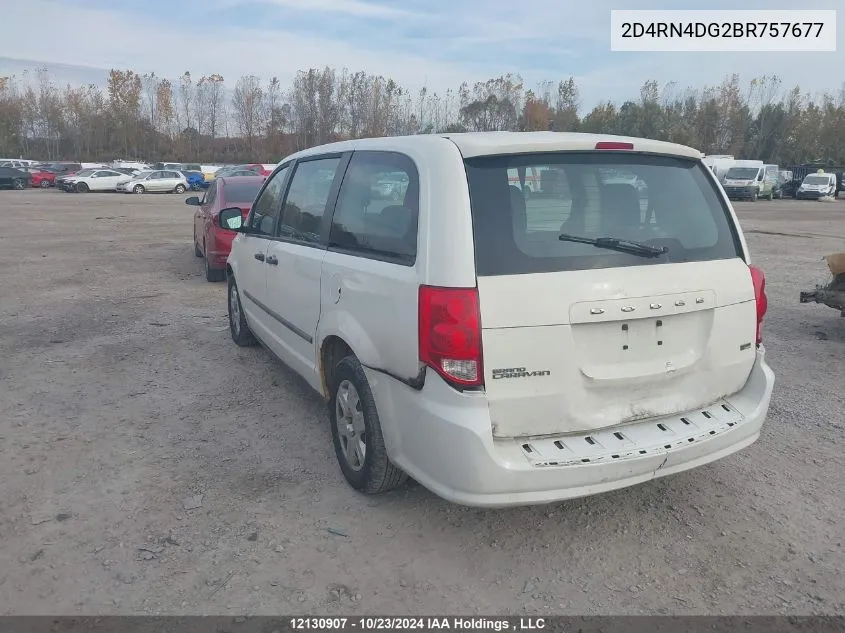 2011 Dodge Grand Caravan Se/Sxt VIN: 2D4RN4DG2BR757677 Lot: 12130907