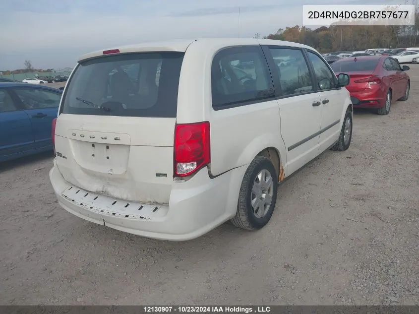 2011 Dodge Grand Caravan Se/Sxt VIN: 2D4RN4DG2BR757677 Lot: 12130907