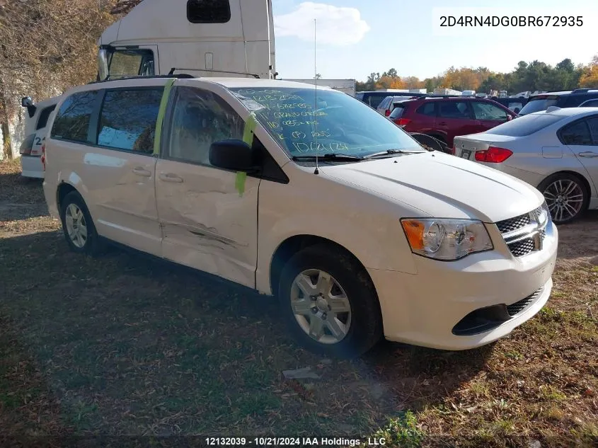 2011 Dodge Grand Caravan Se/Sxt VIN: 2D4RN4DG0BR672935 Lot: 12132039