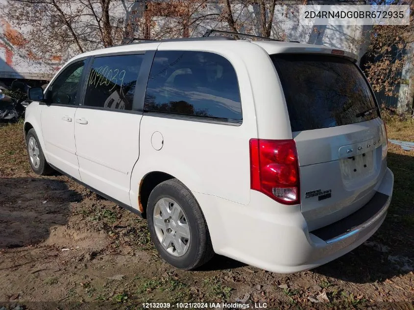 2011 Dodge Grand Caravan Se/Sxt VIN: 2D4RN4DG0BR672935 Lot: 12132039