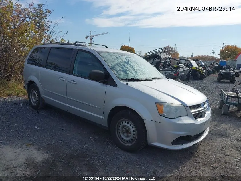 2011 Dodge Grand Caravan Se/Sxt VIN: 2D4RN4DG4BR729914 Lot: 12133154