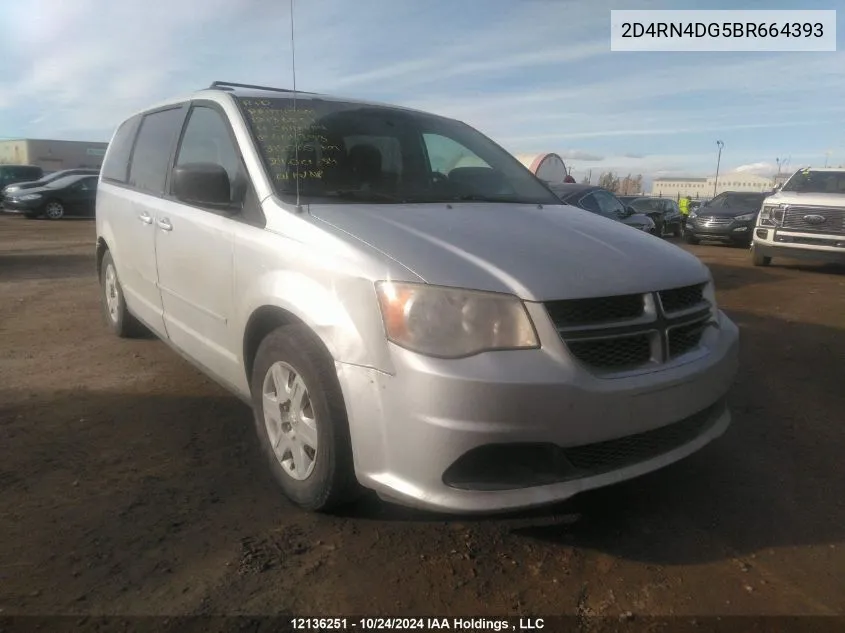 2011 Dodge Grand Caravan Express VIN: 2D4RN4DG5BR664393 Lot: 12136251