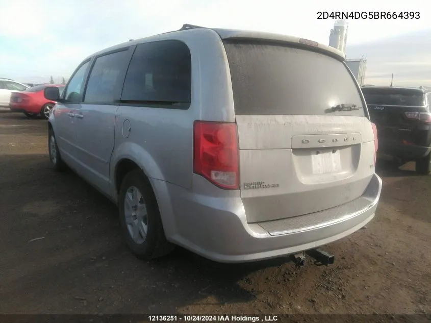 2011 Dodge Grand Caravan Express VIN: 2D4RN4DG5BR664393 Lot: 12136251