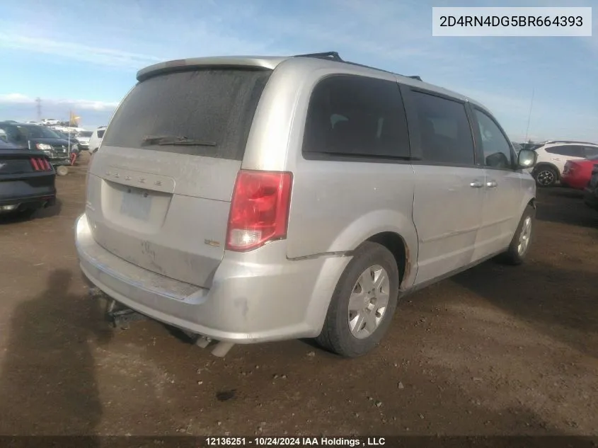 2011 Dodge Grand Caravan Express VIN: 2D4RN4DG5BR664393 Lot: 12136251