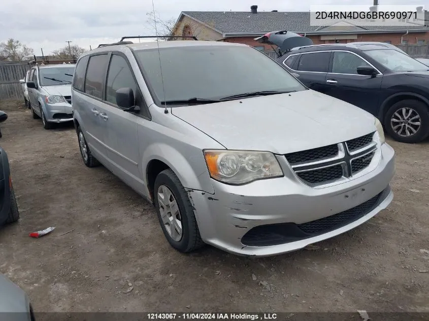 2011 Dodge Grand Caravan Express VIN: 2D4RN4DG6BR690971 Lot: 12143067