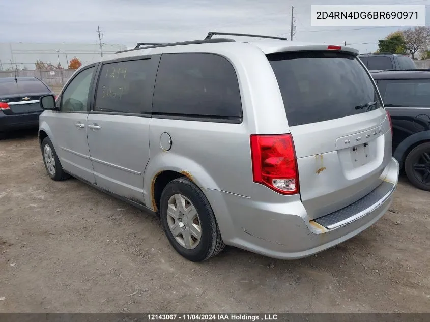 2011 Dodge Grand Caravan Express VIN: 2D4RN4DG6BR690971 Lot: 12143067