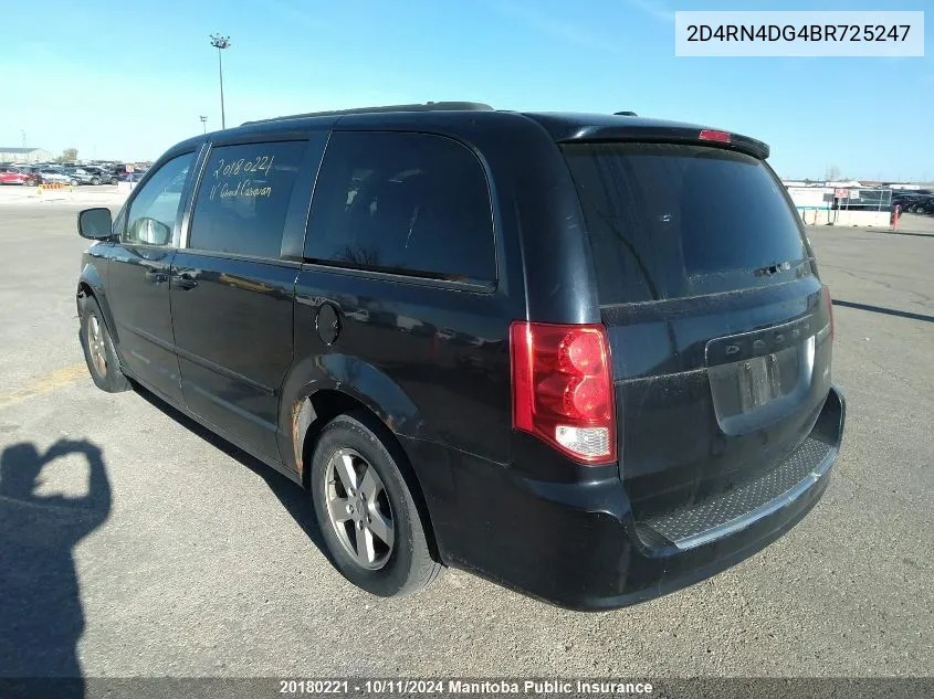 2011 Dodge Grand Caravan Se VIN: 2D4RN4DG4BR725247 Lot: 20180221