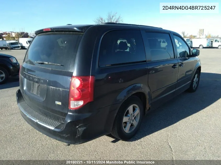 2011 Dodge Grand Caravan Se VIN: 2D4RN4DG4BR725247 Lot: 20180221