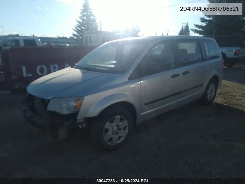 2011 Dodge Grand Caravan Express VIN: 2D4RN4DG5BR706321 Lot: 30047233