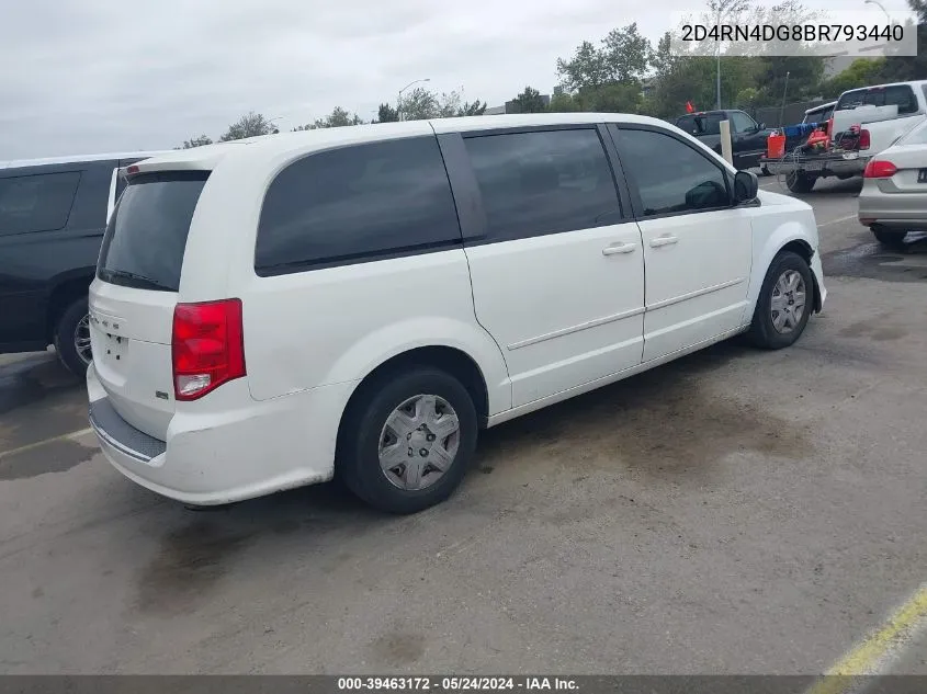 2011 Dodge Grand Caravan Express VIN: 2D4RN4DG8BR793440 Lot: 39463172