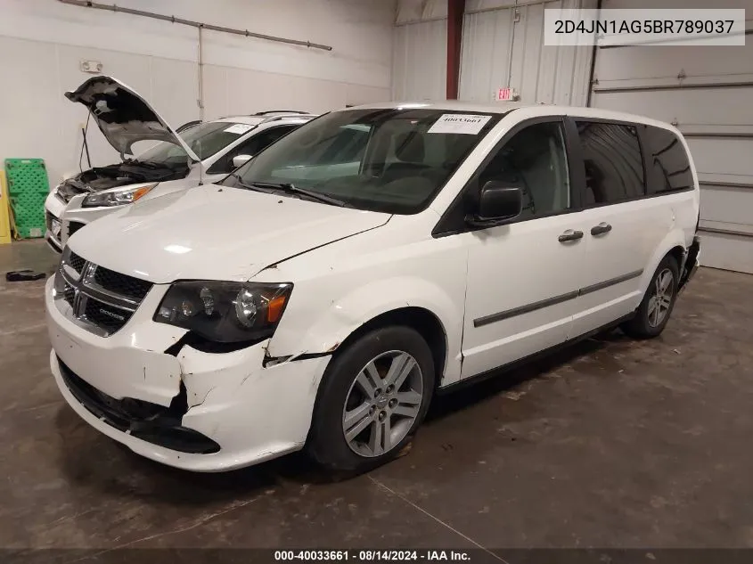 2011 Dodge Grand Caravan C/V VIN: 2D4JN1AG5BR789037 Lot: 40033661