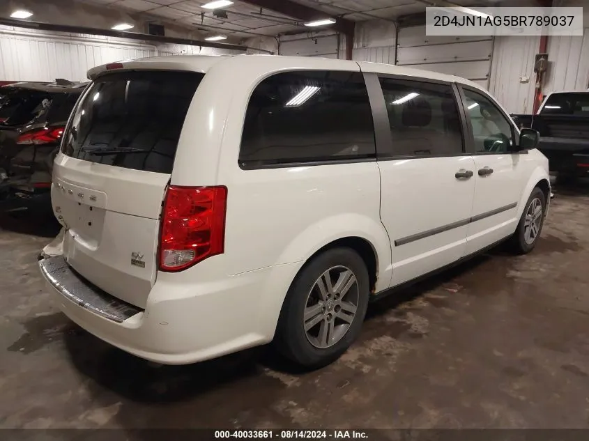 2011 Dodge Grand Caravan C/V VIN: 2D4JN1AG5BR789037 Lot: 40033661